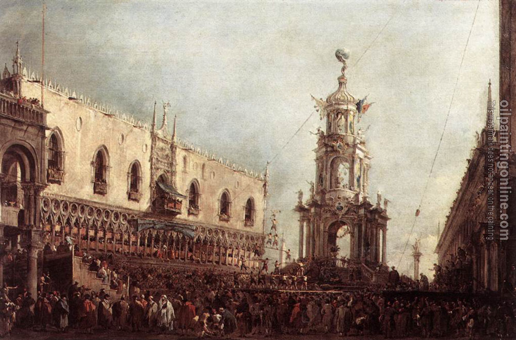 Francesco Guardi - Carnival Thursday on the Piazzetta